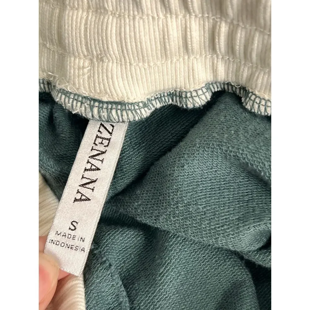Zenana Matching Lounge Set Size Small Green Sweatshirt Skirt Outfit
